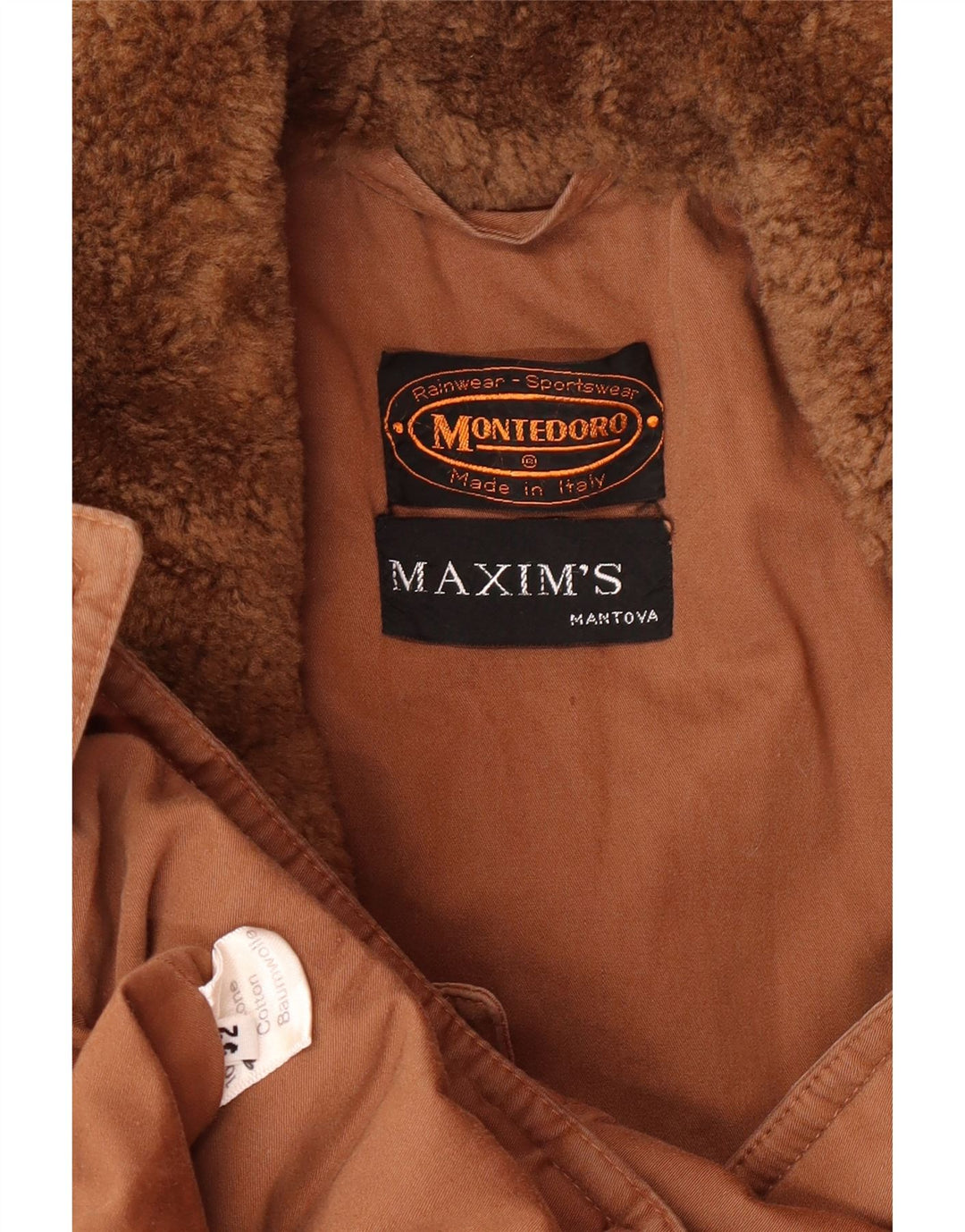 MONTEDORO Mens Military Bomber Jacket IT 52 XL Brown Cotton