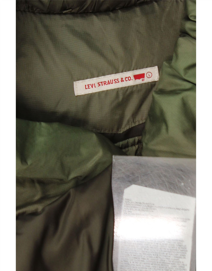 Levi's Womens Padded Coat UK 16 Large Green Nylon