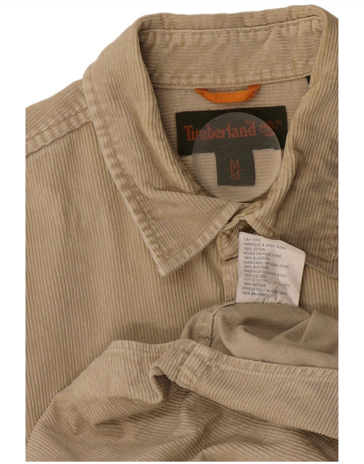 TIMBERLAND Mens Corduroy Shirt Medium Beige Cotton