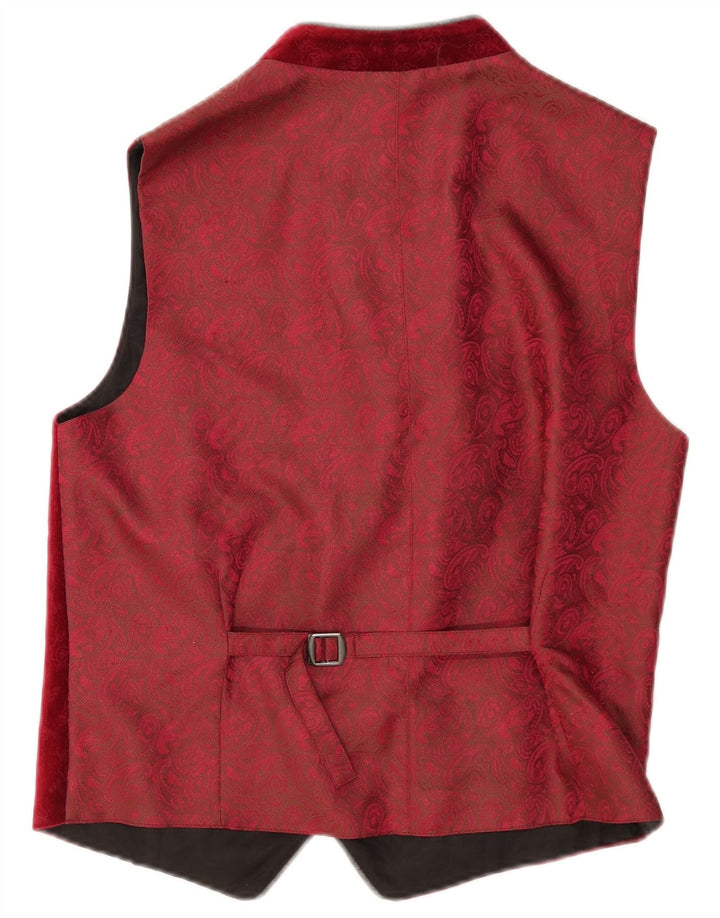 Hammerschmid Mens Waistcoat EU 48 Medium Red Floral Cotton