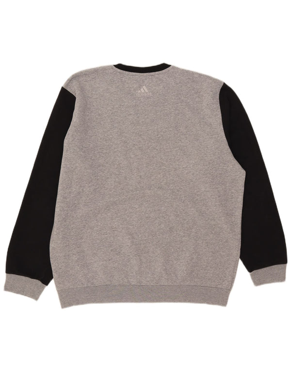 Adidas Mens Graphic Sweatshirt Jumper Large Grey Colourblock
