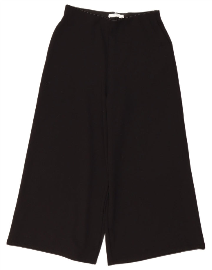 ZARA Womens Wide Leg Capri Trousers Small W26 L20 Black Polyester