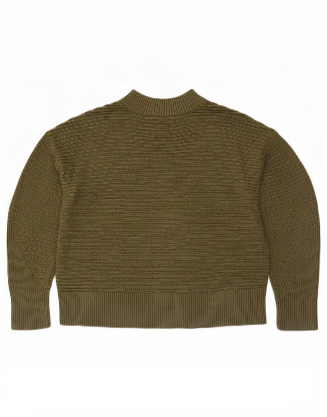 Warehouse Womens Turtle Neck Jumper Sweater UK 12 Medium Khaki Striped