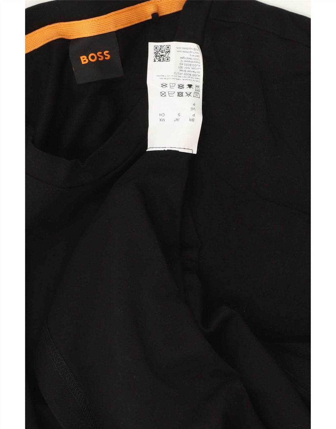 Hugo Boss Mens Top Long Sleeve Small Black Cotton