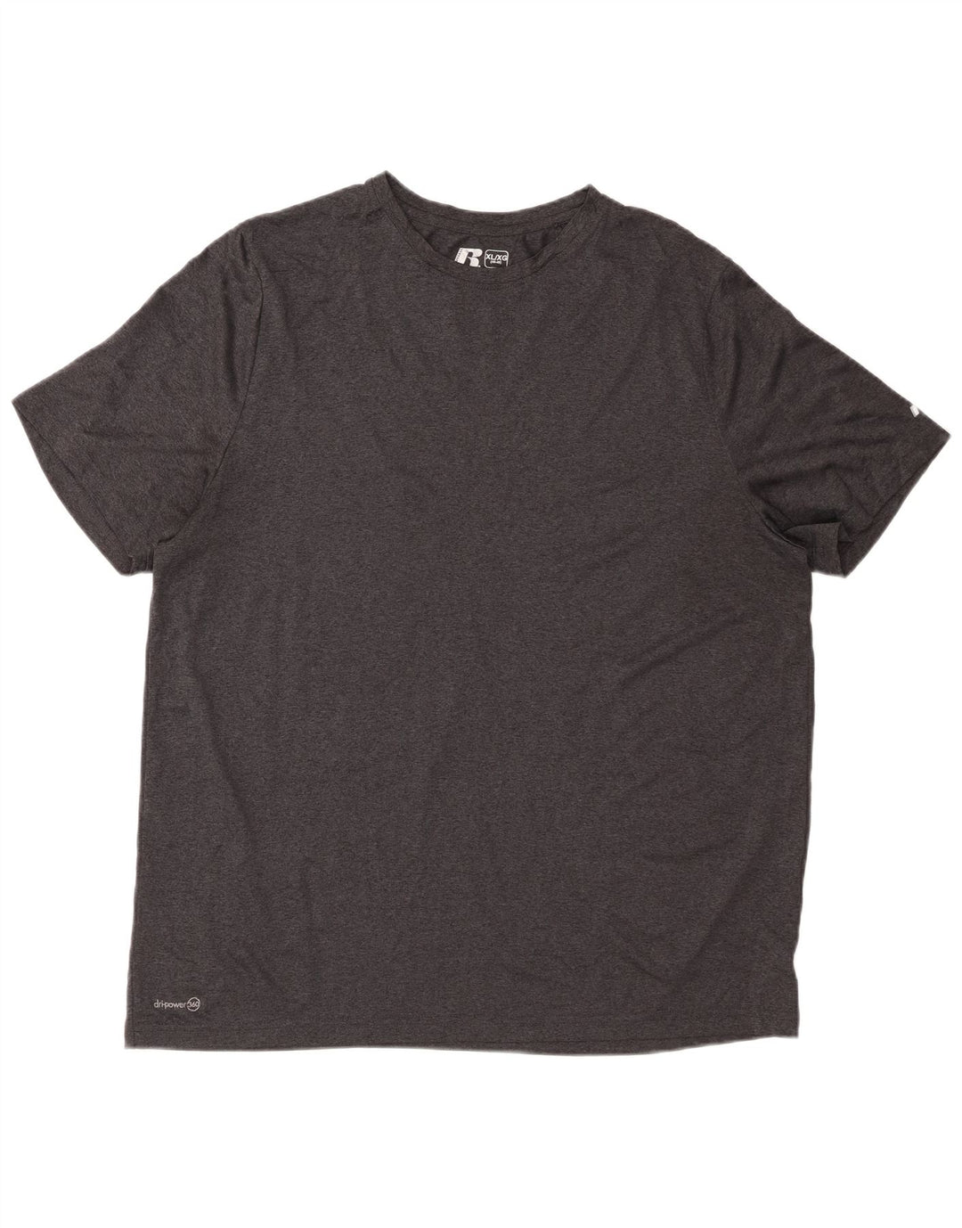 RUSSELL ATHLETIC Mens Dri-Power T-Shirt Top UK 46/48 XL Grey Polyester