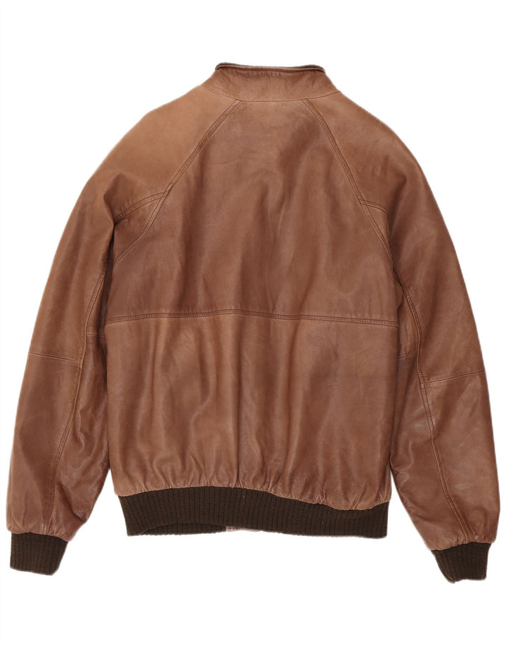 Vintage Mens Leather Jacket IT 50 Large Brown