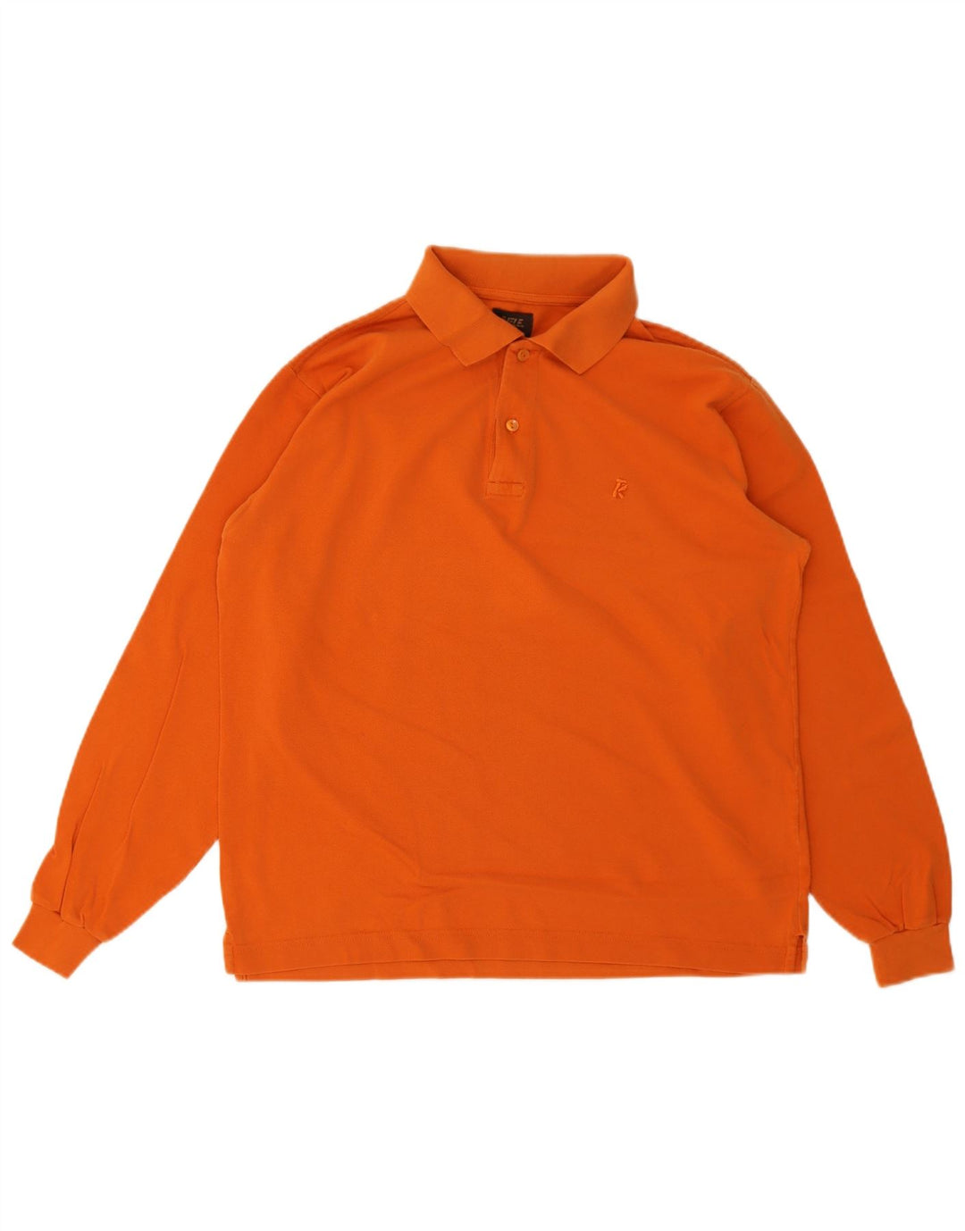Rifle Mens Long Sleeve Polo Shirt Medium Orange Cotton
