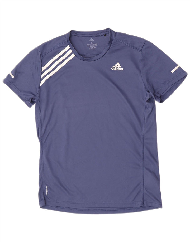 Adidas Mens Aeroready T-Shirt Top Small Navy Blue Polyester