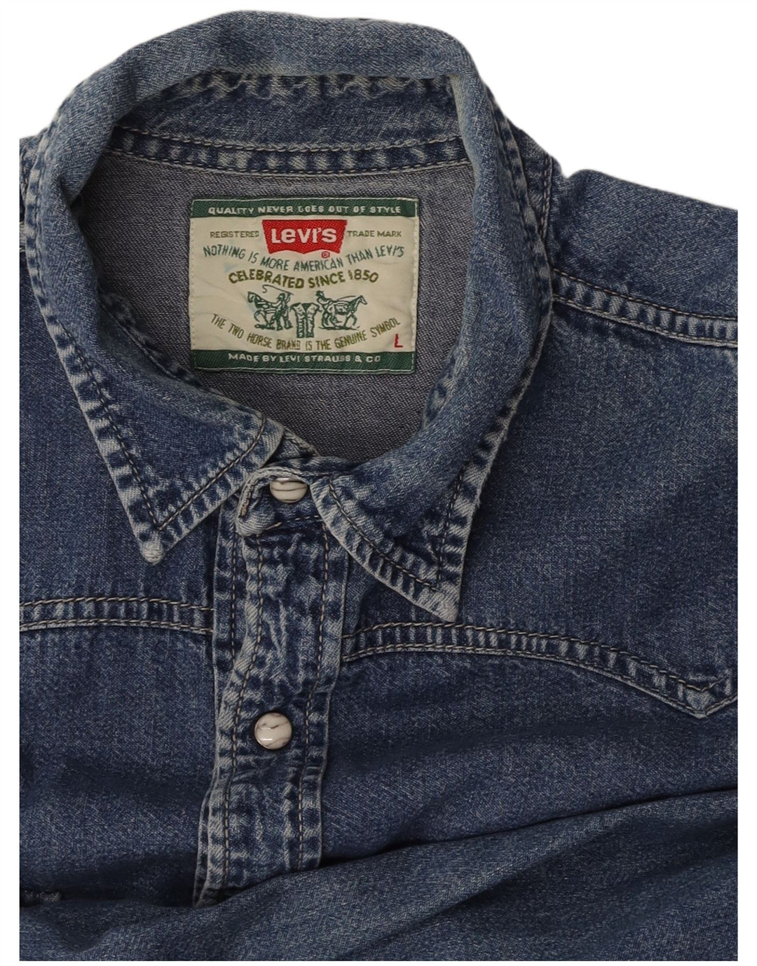 LEVI'S Mens Denim Shirt Large Blue