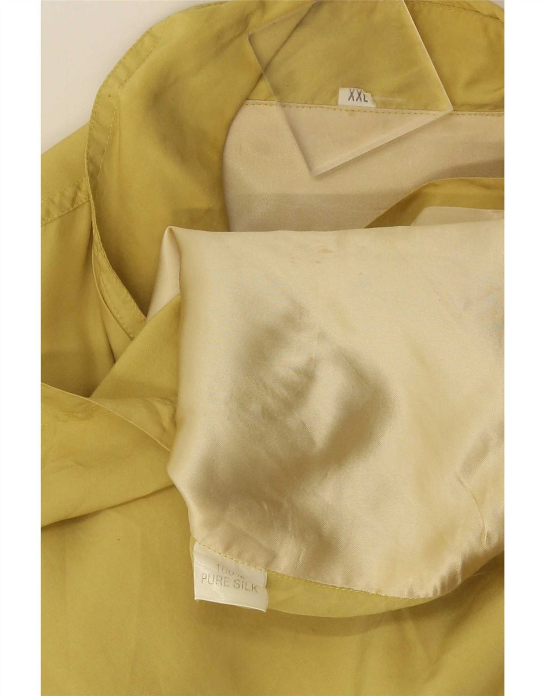Vintage Mens Utility Jacket UK 44 2XL Yellow Silk