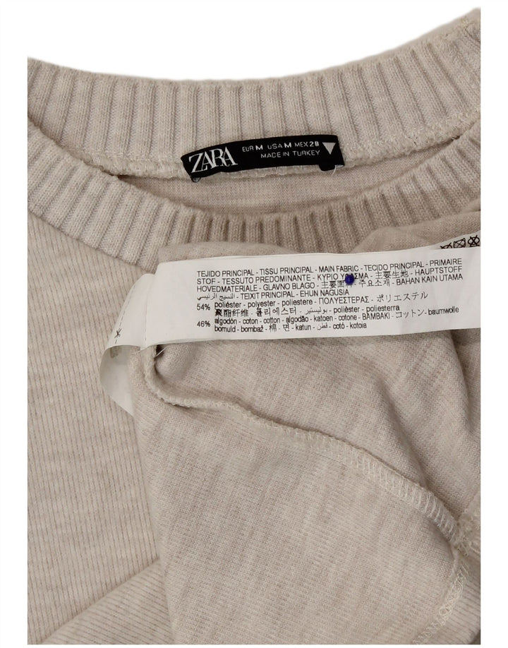 Zara Womens Blouse Top UK 14 Medium Beige Polyester