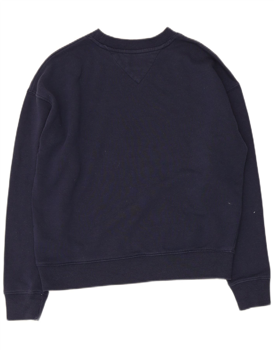 TOMMY HILFIGER Womens Oversized Sweatshirt Jumper UK 10 Small Navy Blue