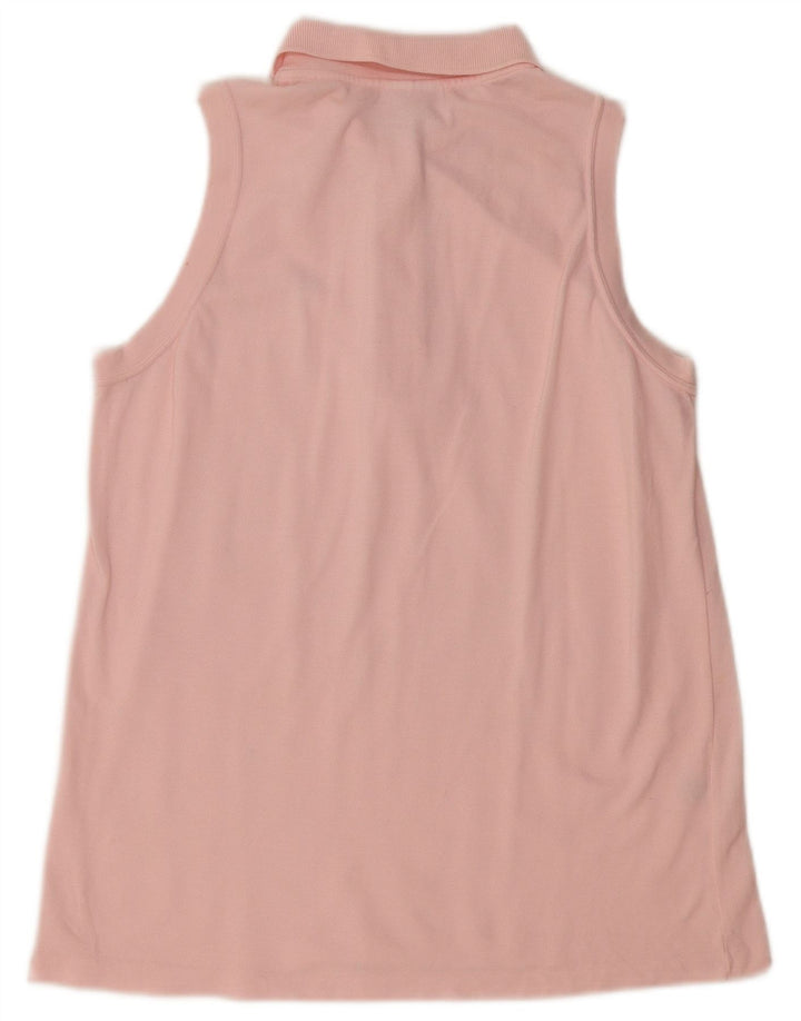 LACOSTE Womens Sleeveless Polo Shirt Size 42 Large Pink Cotton