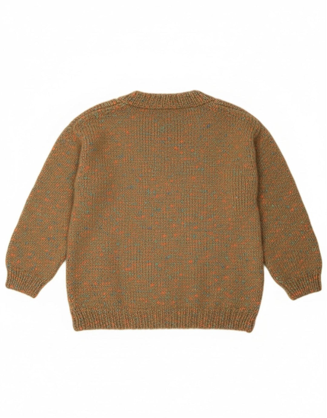 Vintage Womens Crew Neck Jumper Sweater UK 12 Medium Green Flecked