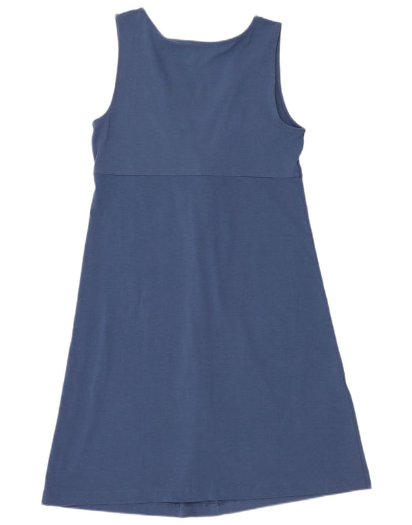 Eddie Bauer Womens Sleeveless A-Line Dress UK 14 Large Blue Polyester
