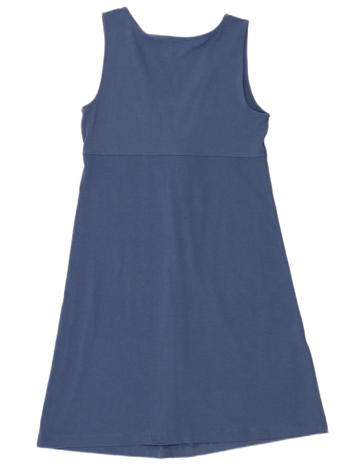 Eddie Bauer Womens Sleeveless A-Line Dress UK 14 Large Blue Polyester