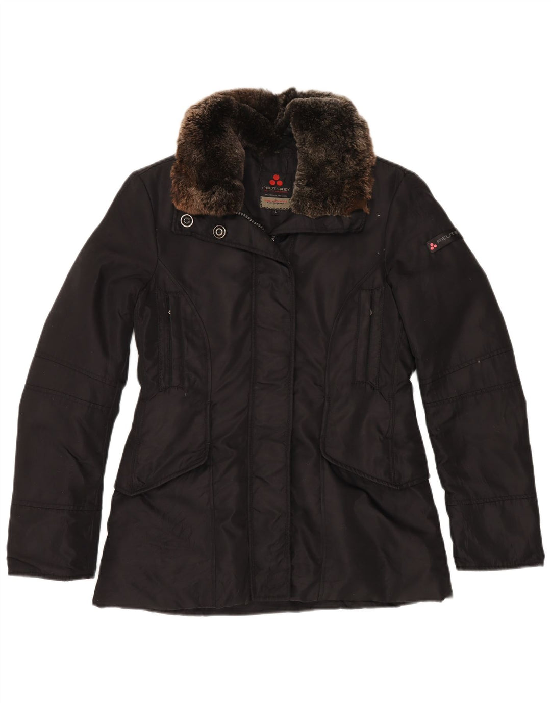 PEUTEREY Womens Padded Jacket UK 16 Large Black Polyamide