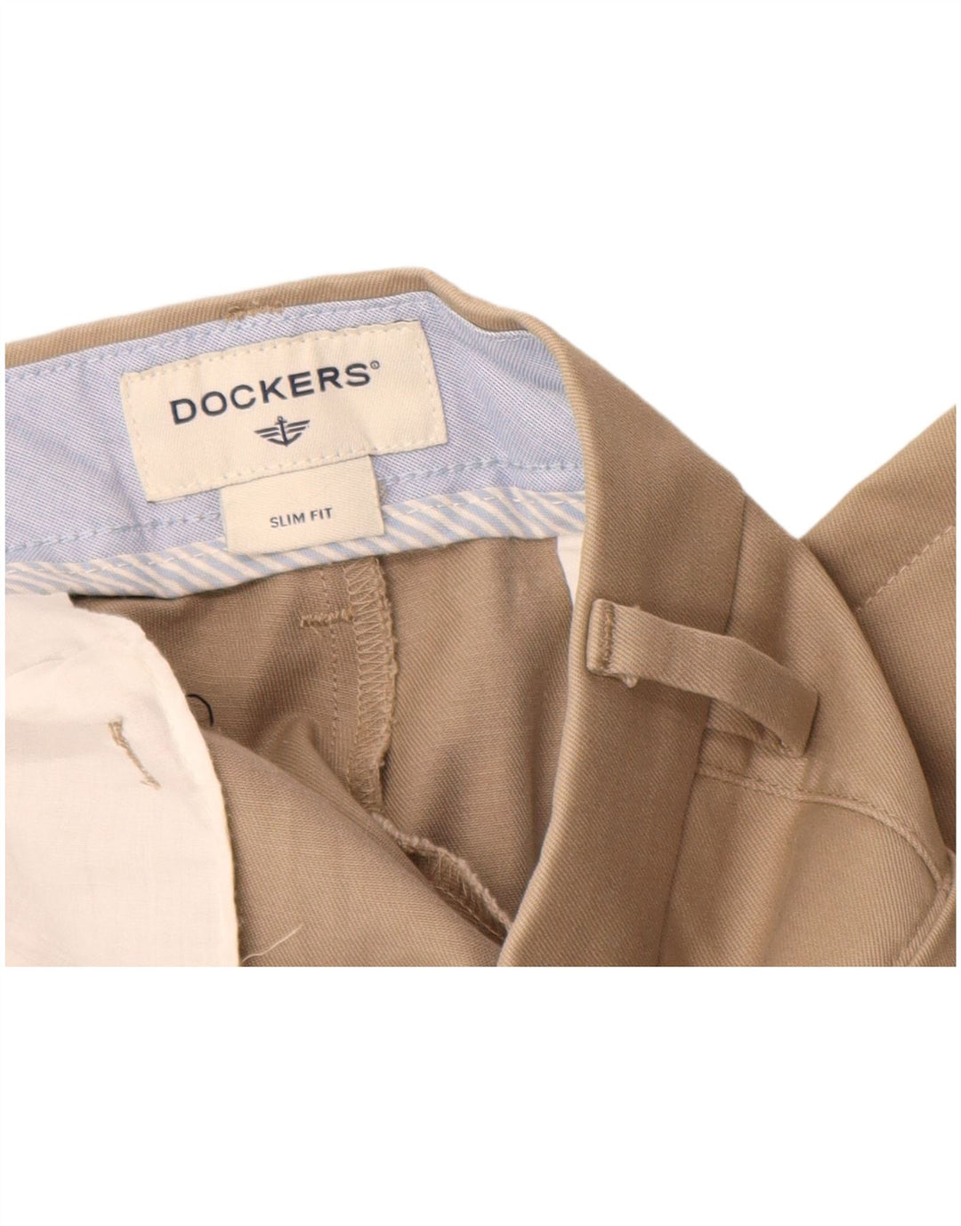 DOCKERS Mens Slim Fit Chino Trousers W32 L30 Beige Cotton