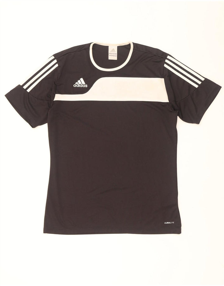 Adidas Mens Climalite T-Shirt Top Medium Black Colourblock Polyester
