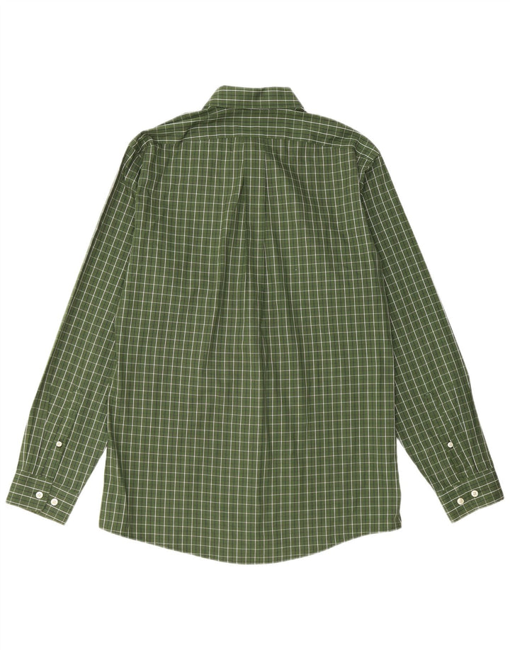 Eddie Bauer Mens Slim Fit Shirt Medium Green Check Cotton