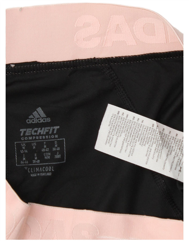 Adidas Womens Graphic Leggings UK 12/14 Medium  Black Colourblock Polyester