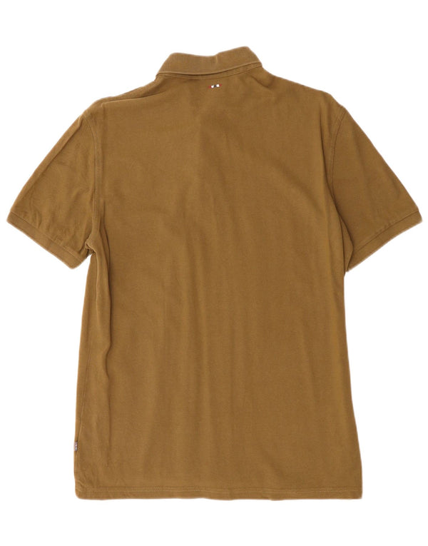Napapijri Mens Polo Shirt Large Khaki Cotton