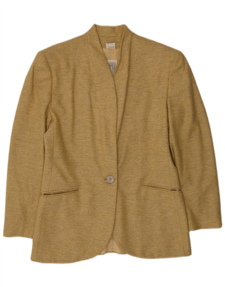 FERRE Womens 1 Button 2 Piece Skirt Set UK 14 Medium W28  Yellow Wool