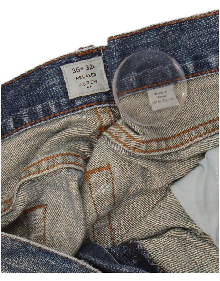 J. Crew Mens Relaxed Fit Straight Jeans W36 L32 Blue Cotton