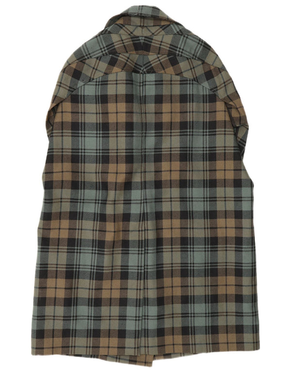 Alberto Biani Womens Double Breasted Coat IT 42 Medium Green Plaid