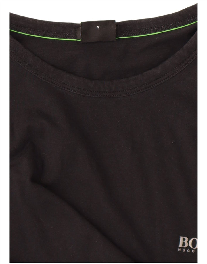 HUGO BOSS Mens Regular Fit Top Long Sleeve Small Black Cotton