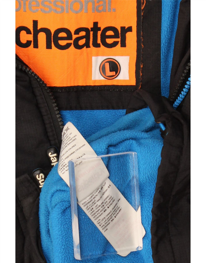 SUPERDRY Mens Windcheater Hooded Windbreaker Jacket UK 40 Large Black