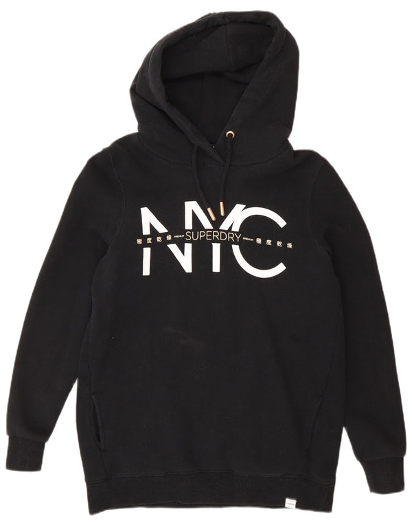 Superdry Womens New York City Graphic Oversized Hoodie Jumper UK 6 XS Black