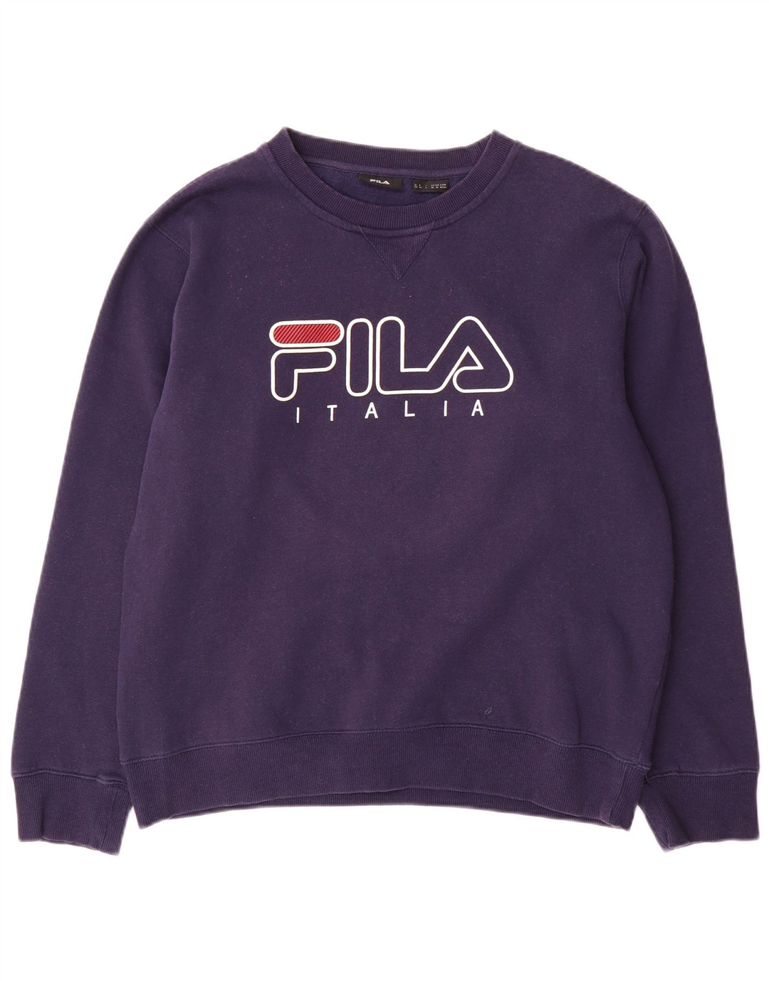 Fila Mens Graphic Sweatshirt Jumper Medium Navy Blue Cotton