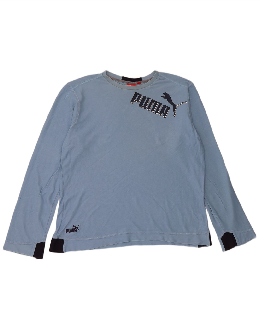 PUMA Mens Graphic Top Long Sleeve XL Blue Cotton
