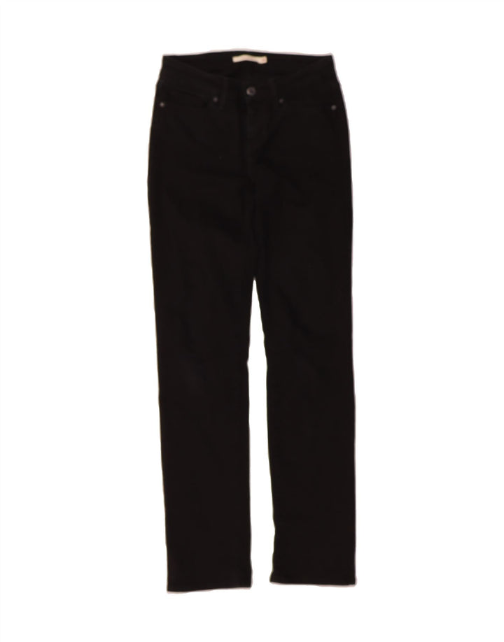 LEVI'S Womens 714 Straight Jeans W26 L32 Black Cotton Vintage Levi's and Second-Hand Levi's from Messina Hembry 
