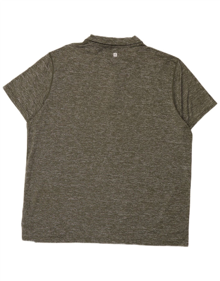 Mountain Warehouse Mens Polo Shirt 2XL Khaki Flecked Polyamide