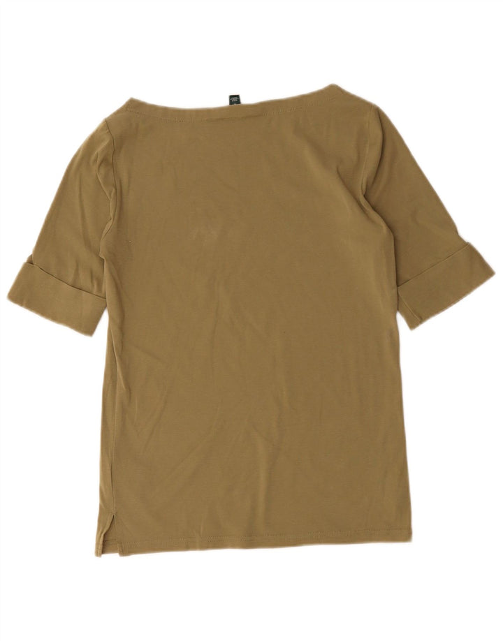 Ralph Lauren Womens Blouse Top UK 12 Medium Khaki Cotton
