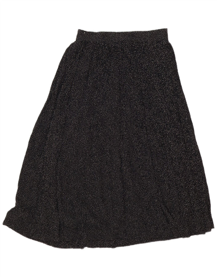 Lemon Womens Midi Skirt IT 44 Medium W30 Black Spotted Viscose