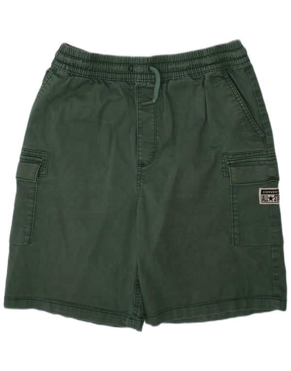 CONVERSE Boys Cargo Shorts 13-14 Years XL W28 Green Cotton