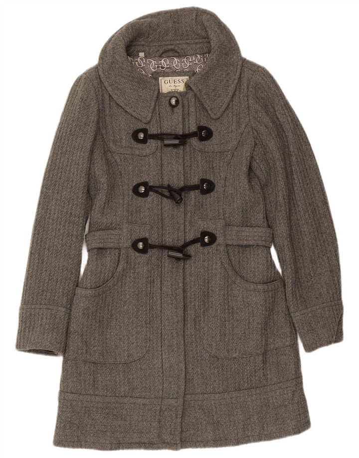 Guess Womens Duffle Coat UK 10 Small Grey Polyester