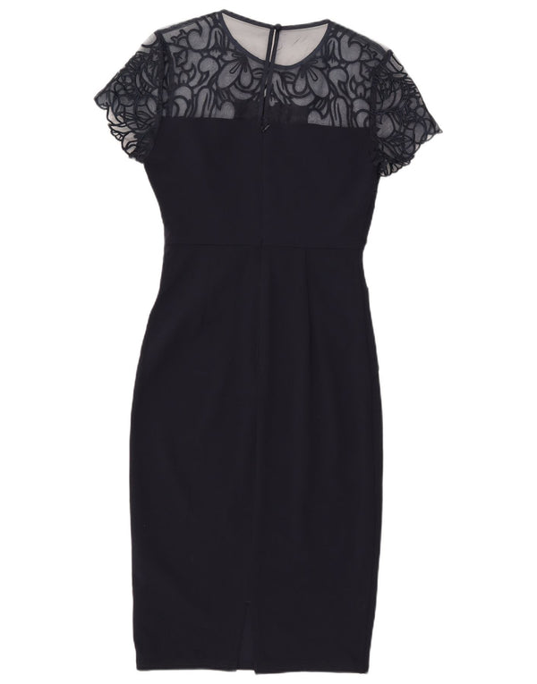 Lipsy Womens Sheath Dress UK 10 Small  Navy Blue Floral Polyester