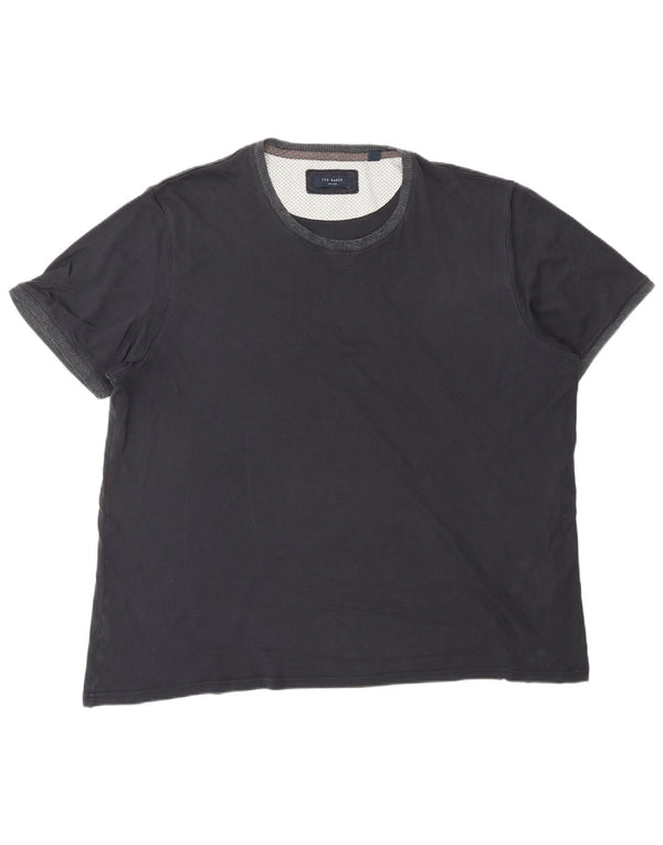 TED BAKER Mens T-Shirt Top 2XL Navy Blue Cotton