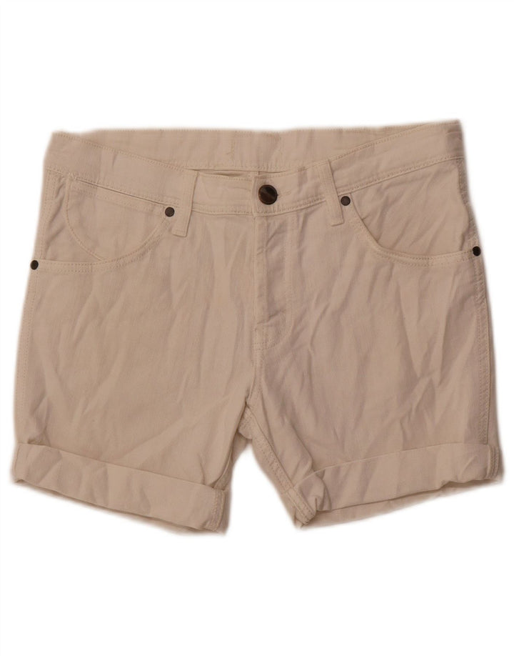 Wrangler Womens Sly Denim Shorts W32 Large Off White Cotton