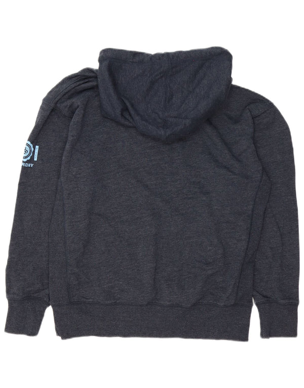 Superdry Mens Graphic Loose Fit Hoodie Jumper XS Navy Blue Cotton