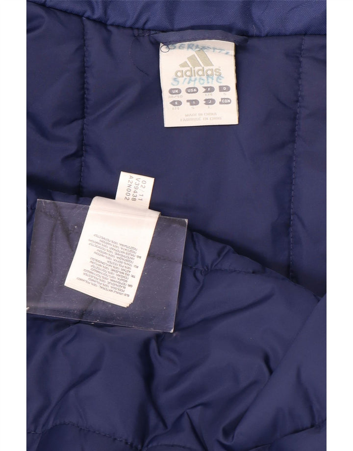 ADIDAS Mens Graphic Padded Coat UK 38/40 Medium Blue Polyamide