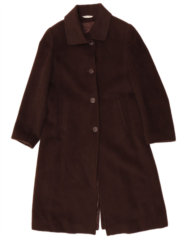 Vintage Womens Overcoat IT 48 XL Brown Wool