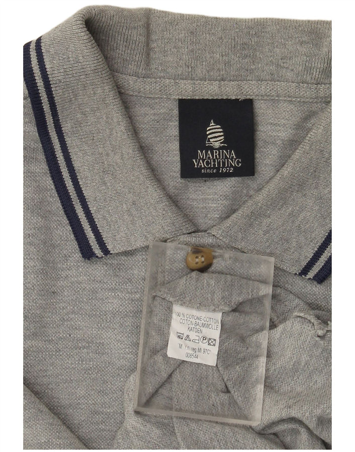 Marina Yachting Mens Graphic Polo Shirt Medium Grey Cotton