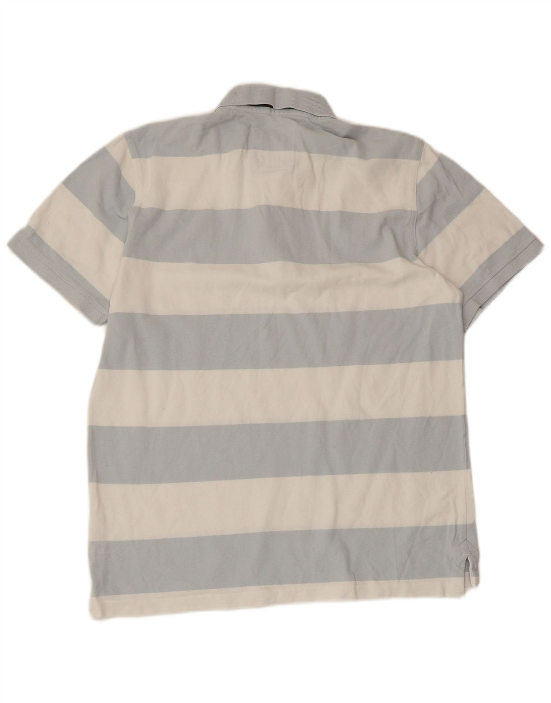 CREW CLOTHING Mens Polo Shirt Large Blue Striped Cotton