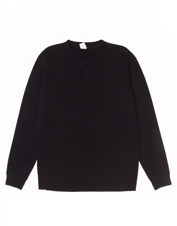 Zara Mens Top Long Sleeve Medium Black Cotton