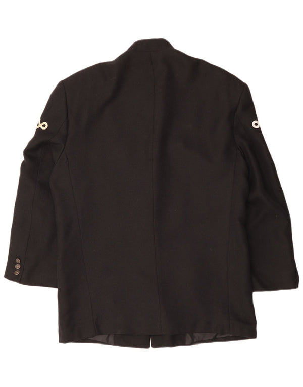 VINTAGE Mens 5 Button Blazer Jacket UK 40 Large Black Viscose